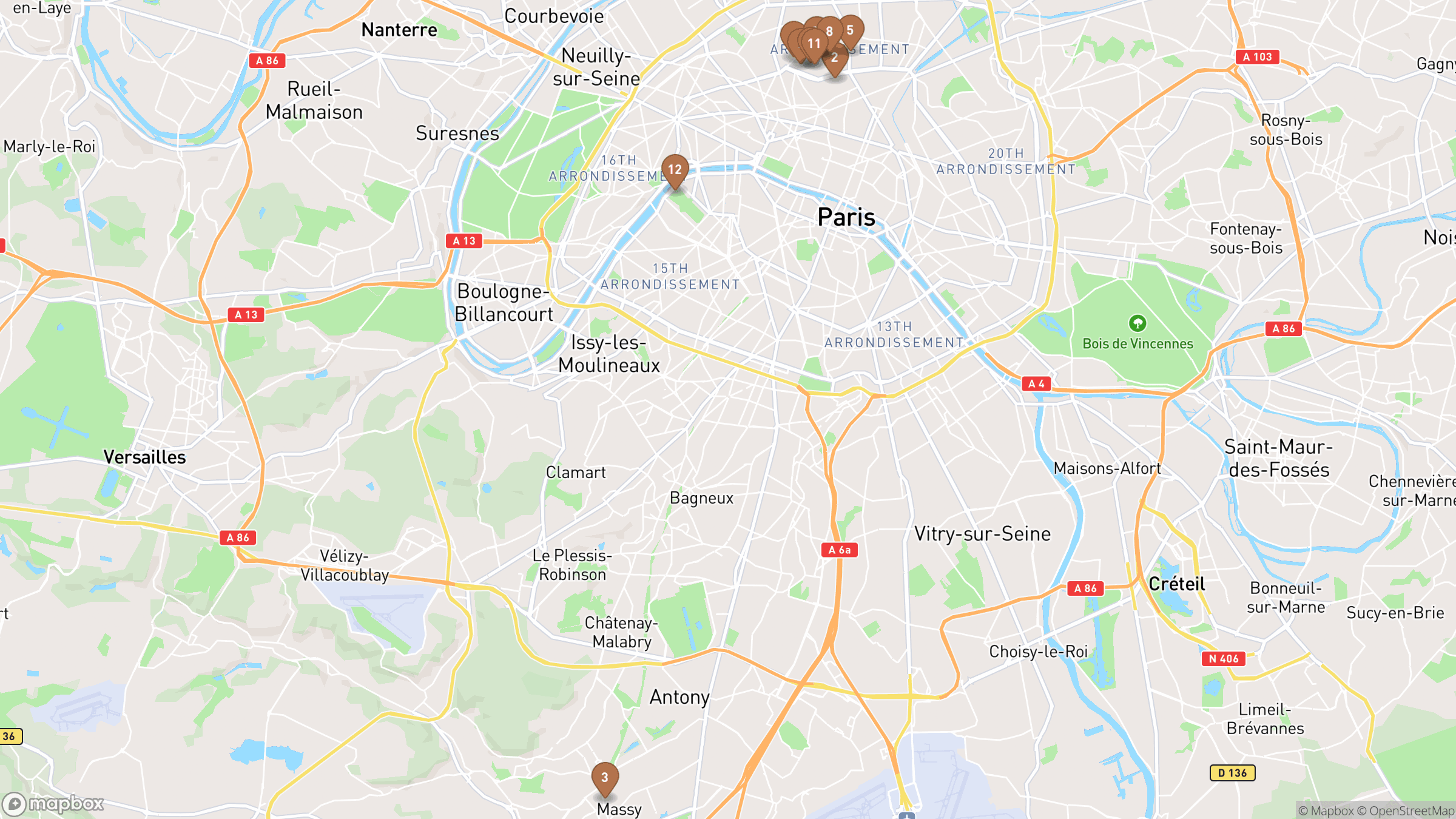 Map of Paris highlighting Sacré-Cœur Basilica, Anvers, Square Louise Michel, Lamarck–Caulaincourt.